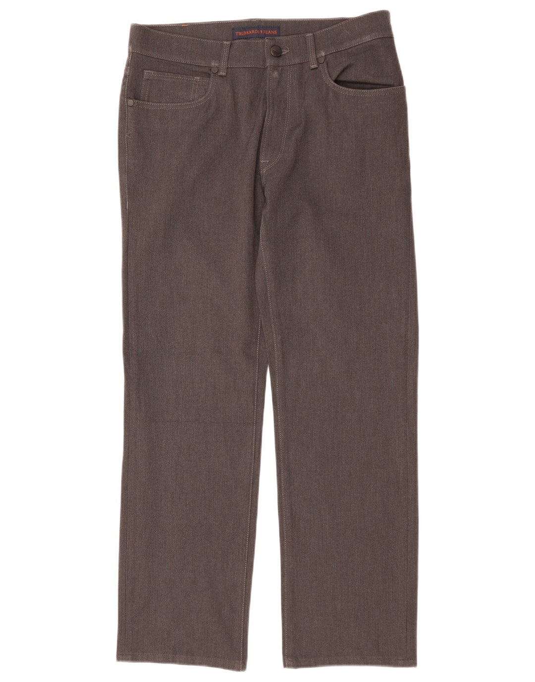 Pantaloni Casual Dritti Donna Trussardi W33 L29 Poliestere Grigio