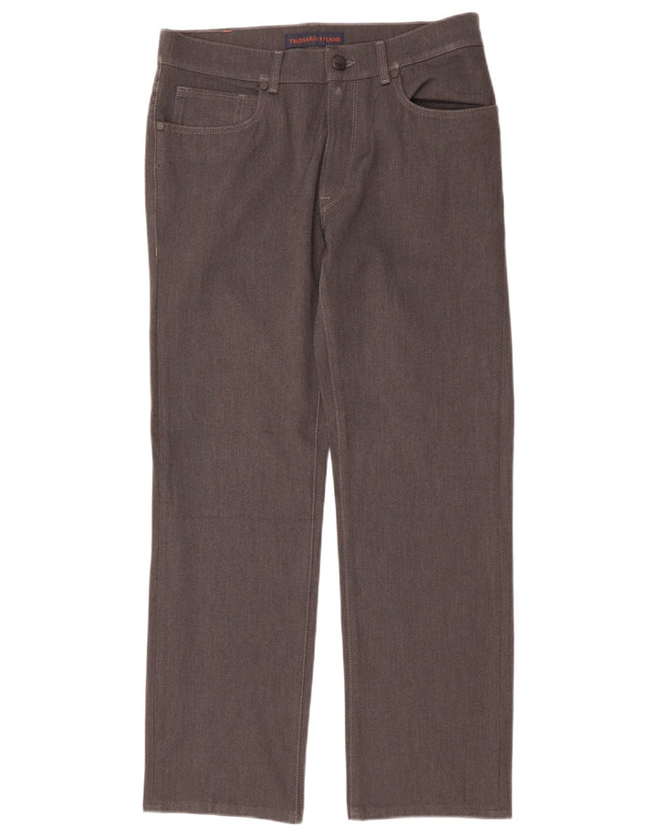 Pantaloni Casual Dritti Donna Trussardi W33 L29 Poliestere Grigio