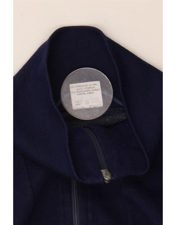 Giacca da ginnastica vintage da uomo XL in acrilico a strisce blu navy