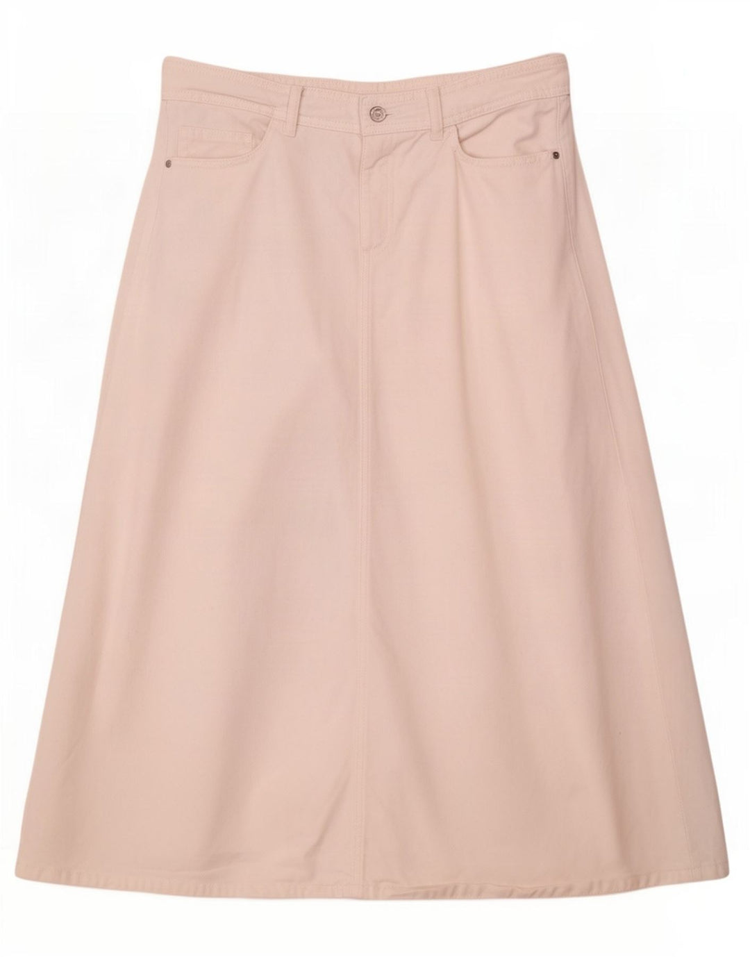Gonna midi in denim da donna Zara media W28 cotone bianco
