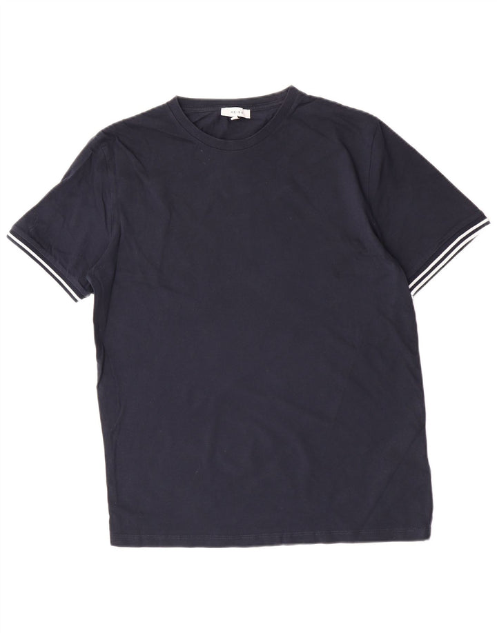 T-shirt da uomo Reiss Top Large in cotone blu navy