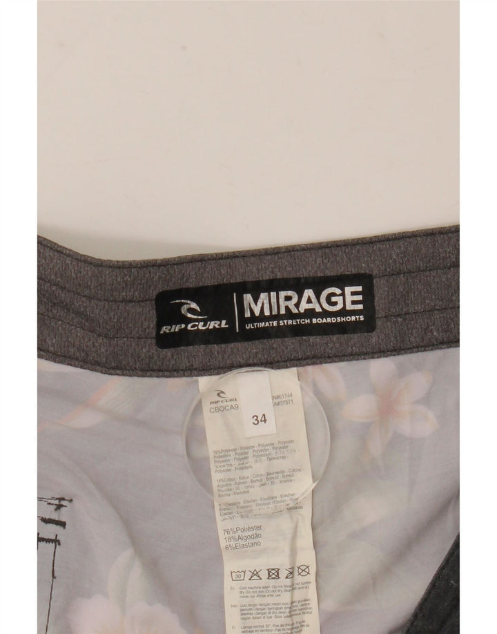Pantaloncini da bagno da uomo Rip Curl Mirage di grandi dimensioni in poliestere floreale grigio