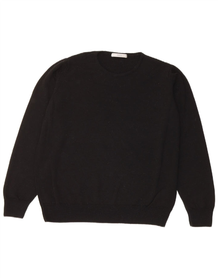 Maglione maglione girocollo da donna Marks & Spencer UK 14 Large Black New Wool