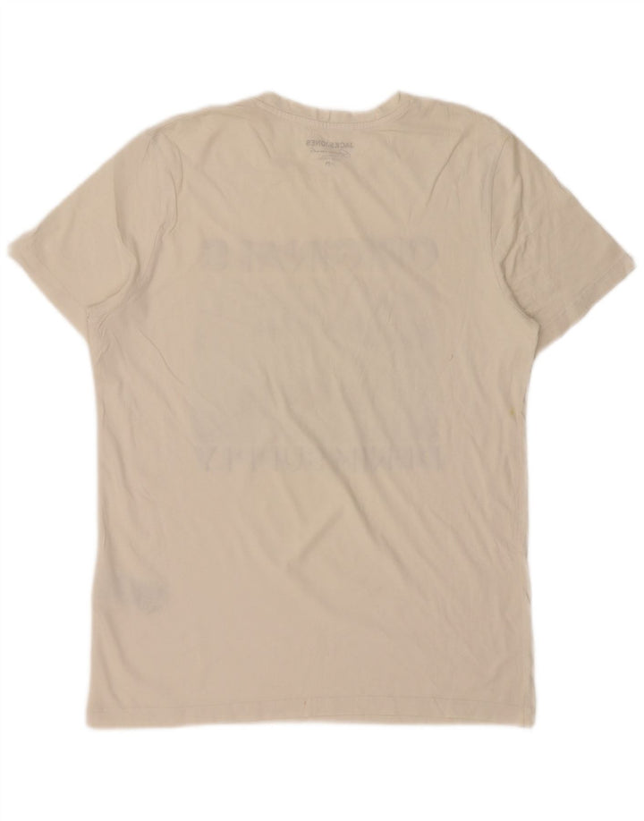 JACK & JONES T-shirt con grafica originale da uomo in cotone bianco medio