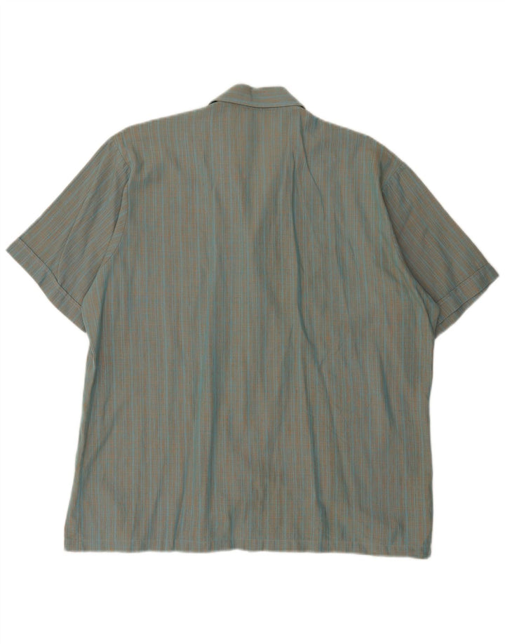 Camicia a maniche corte da uomo Van Heusen XL in cotone a quadri blu