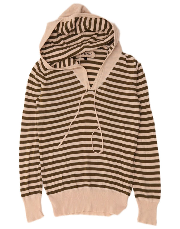 Maglione da uomo Vans con scollo a V con cappuccio, piccolo cotone a righe beige