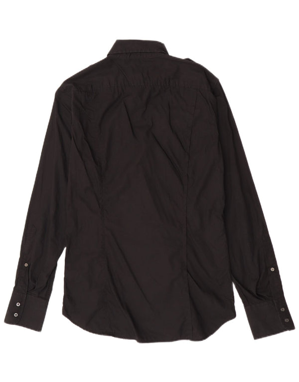 Camicia militare da uomo Diesel in cotone nero medio