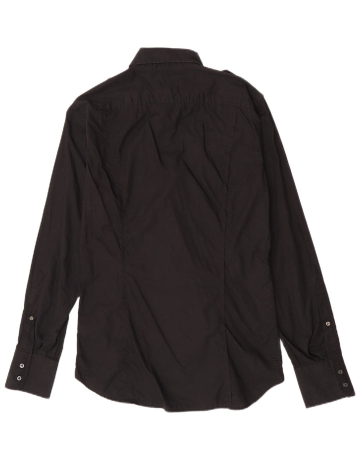 Camicia militare da uomo Diesel in cotone nero medio