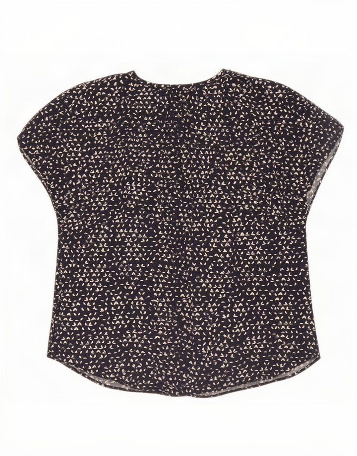 Jigsaw Womens Blouse Top UK 12 Viscosa maculata blu navy media