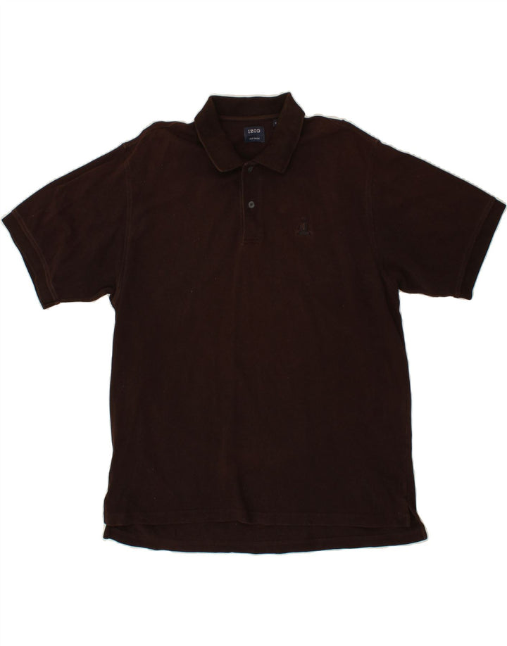 IZOD Mens Polo Shirt XL Brown Cotton Vintage Izod and Second-Hand Izod from Messina Hembry 