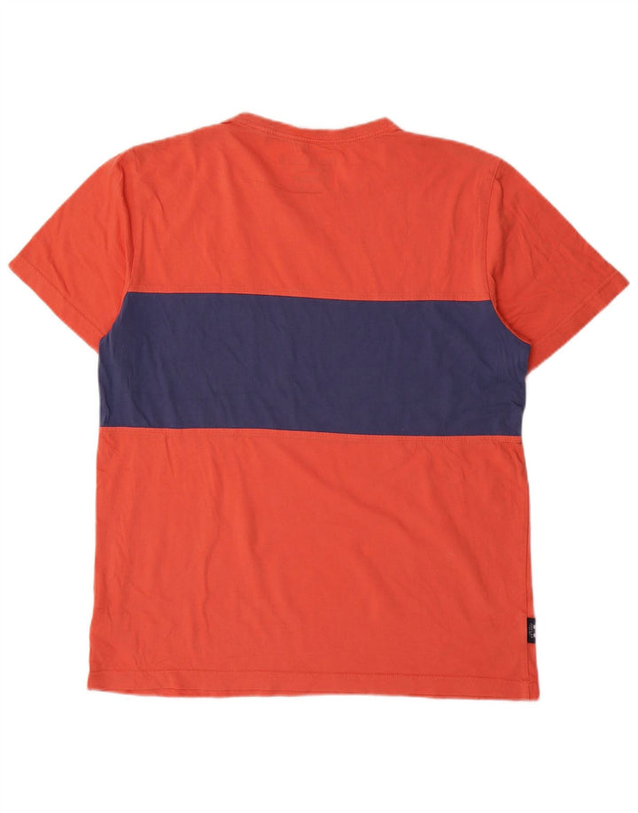 T-shirt da uomo Joules Top in cotone color block arancione medio