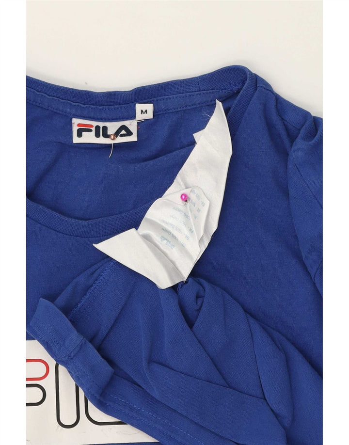 T-shirt grafica da uomo Fila Top in cotone blu medio