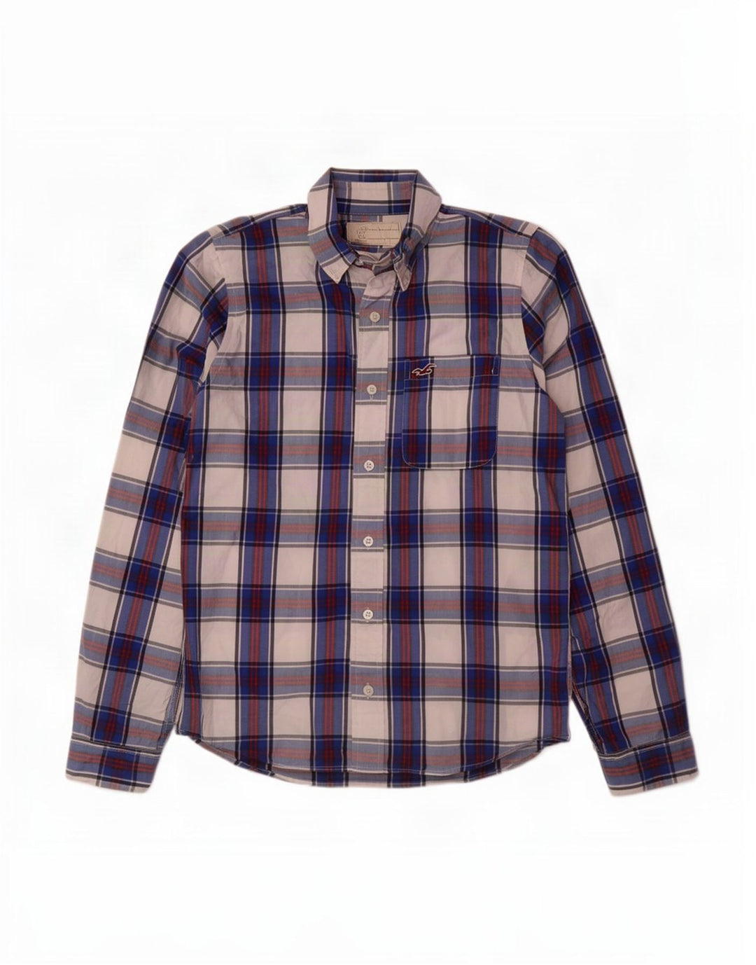 Camicia Hollister da uomo in cotone a quadri blu medio