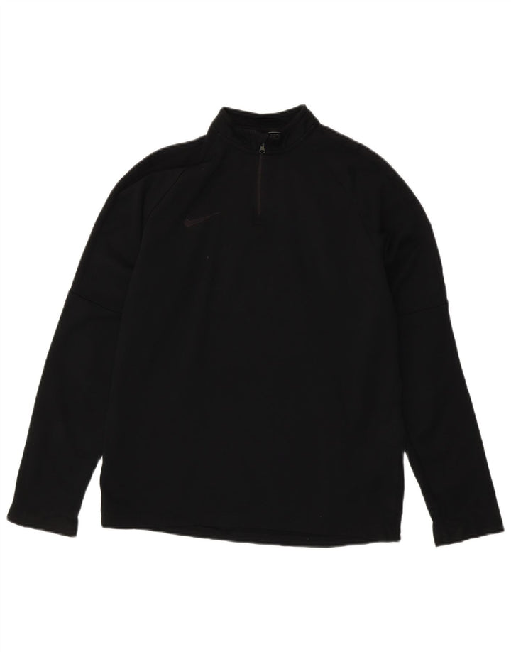 Top della tuta pullover Nike da ragazzo Dri Fit con zip e collo 13-14 anni XL Nera