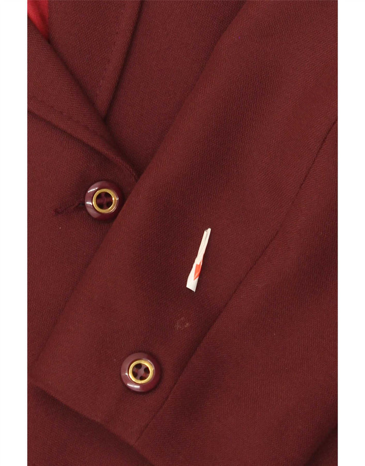 Giacca blazer a 3 bottoni da donna El Encore UK 14 Poliestere bordeaux medio