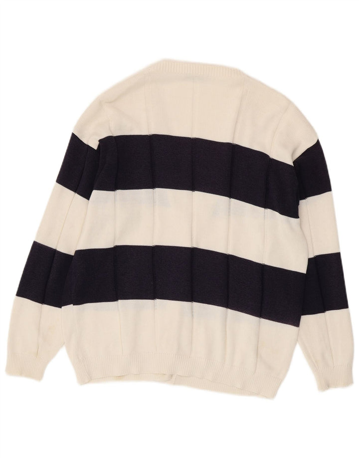 Maglione cardigan da donna Baldini UK 16 Large White Striped