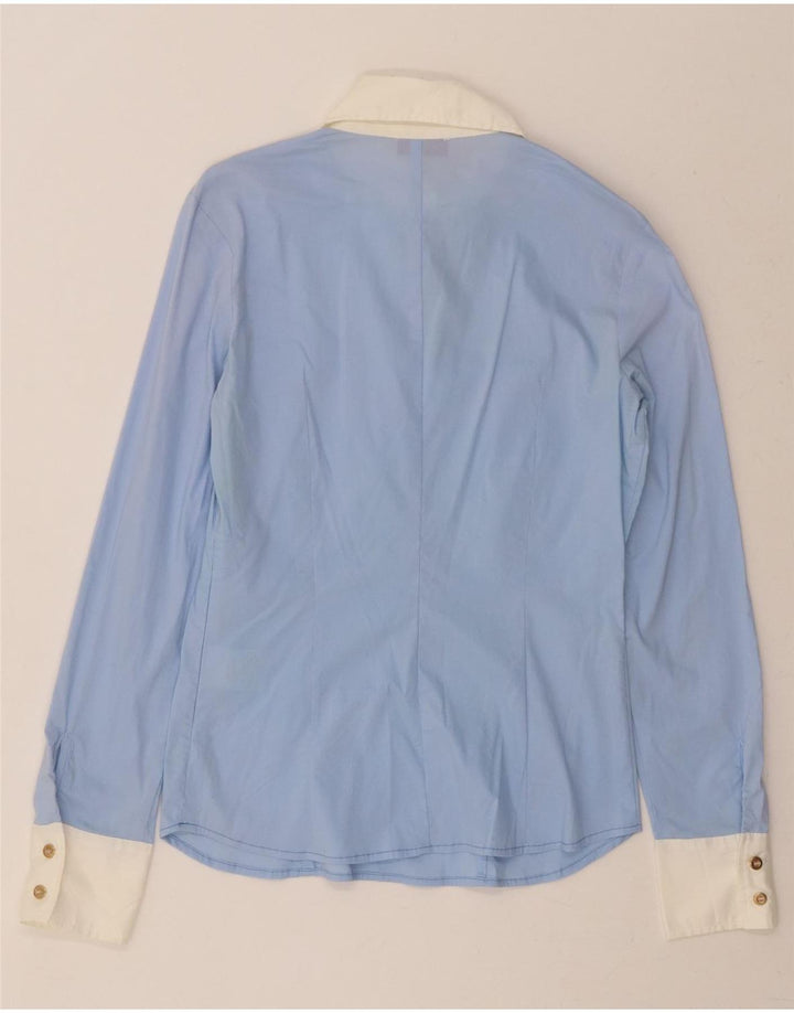 MAX & CO. Womens Pullover Shirt UK 10 Small Blue Colourblock Cotton Vintage Max & Co. and Second-Hand Max & Co. from Messina Hembry 