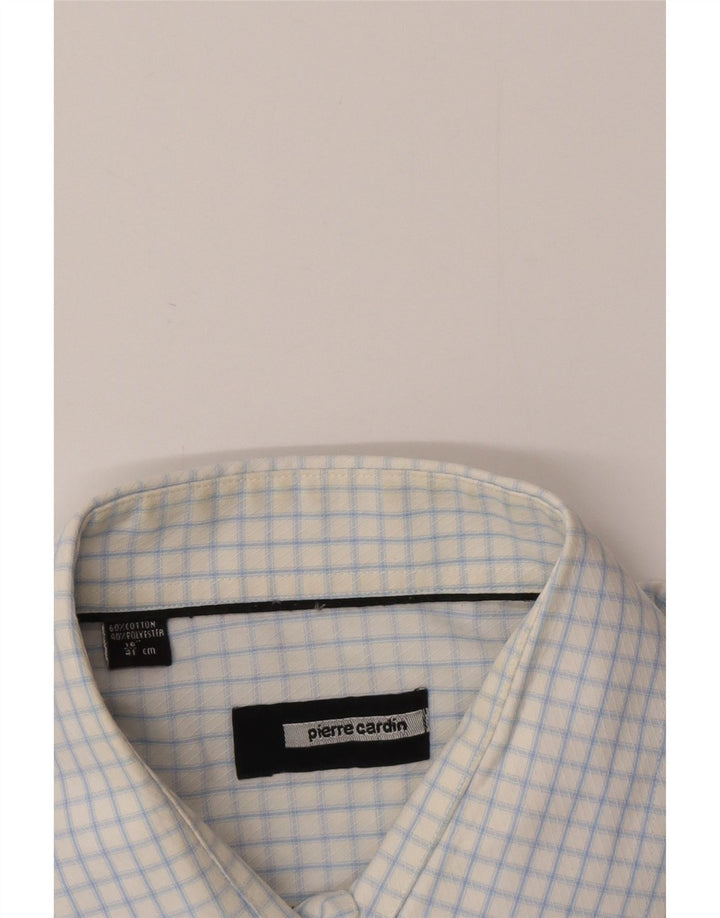 Camicia da uomo Pierre Cardin taglia 41 16 grande cotone a quadri blu