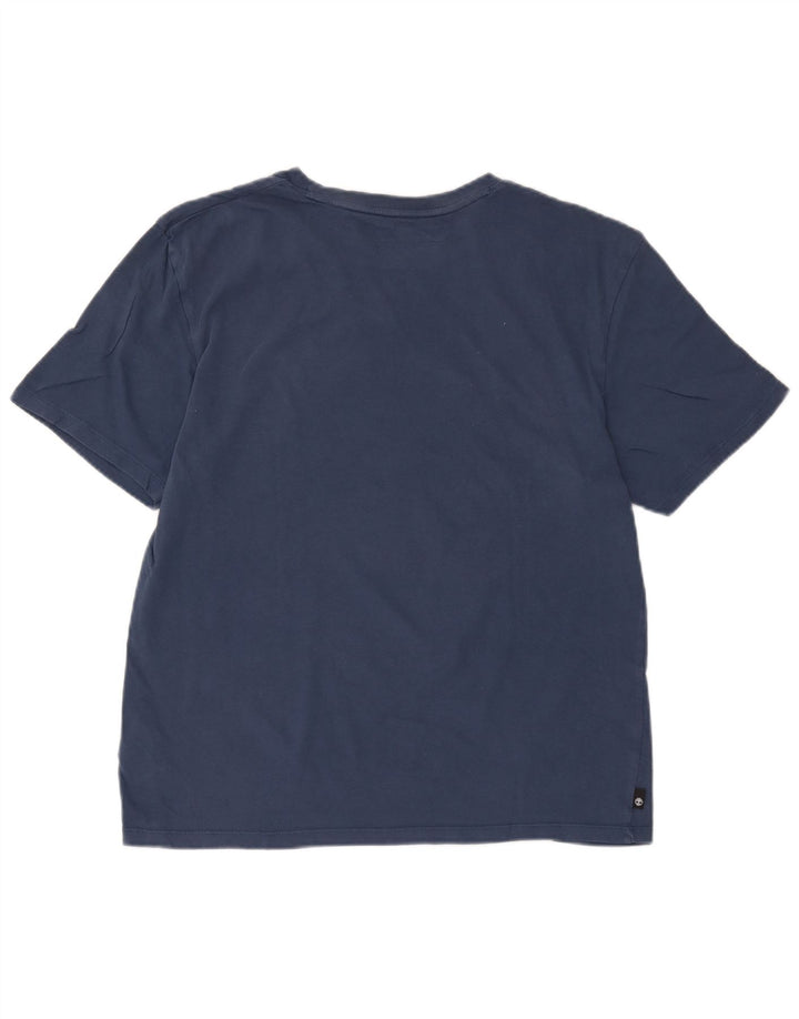 T-shirt grafica da uomo con vestibilità regolare Timberland, cotone medio blu navy