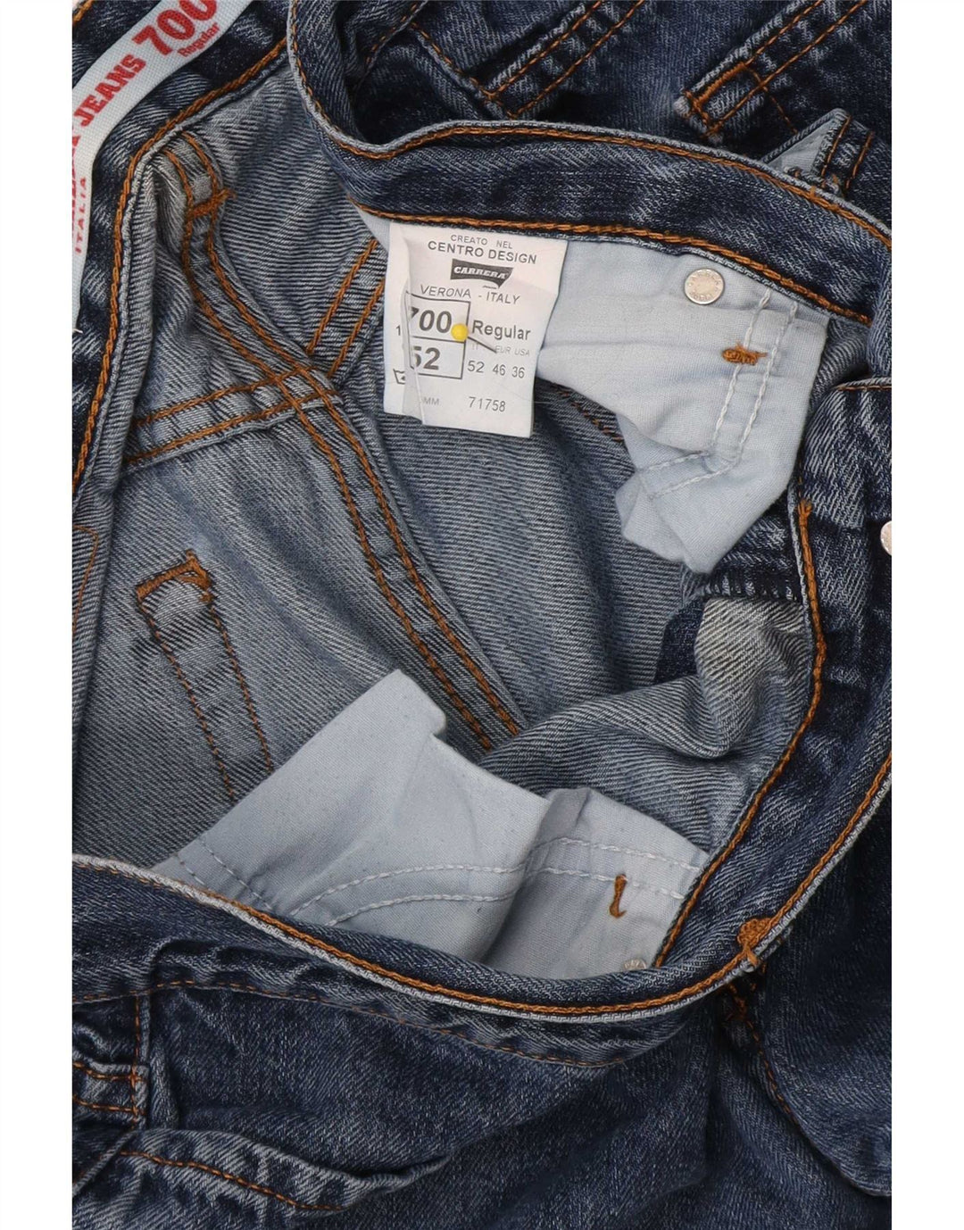 Jeans dritti regolari da uomo Carrera 700 W36 L30 cotone blu