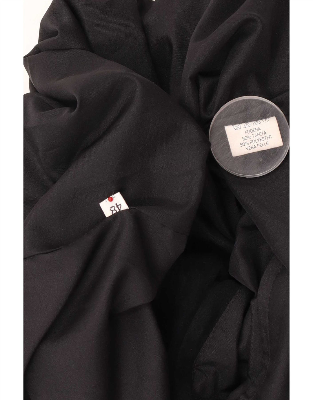 Giubbotto bomber vintage in pelle scamosciata da uomo IT 48 in pelle nera media