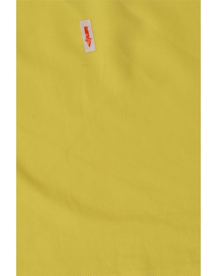 Top corto grafico da donna Fila manica lunga UK 14 cotone giallo medio