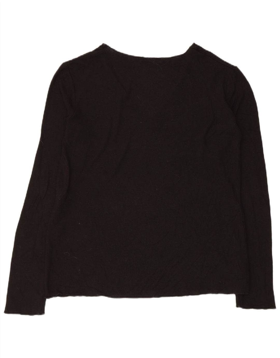 Maglione ZARA da donna con scollo a V UK 16 grande viscosa nera