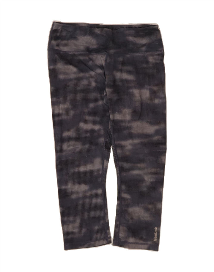REEBOK Womens Capri Leggings UK 12 Medium  Grey Tie Dye Vintage Reebok and Second-Hand Reebok from Messina Hembry 