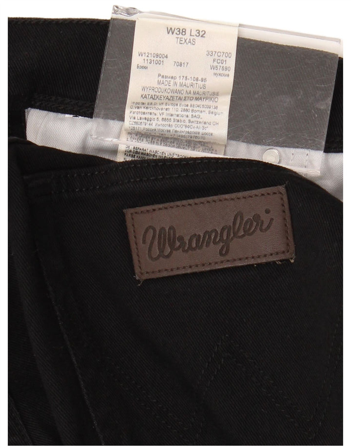 Jeans dritti da uomo Texas WRANGLER W38 L32 cotone nero