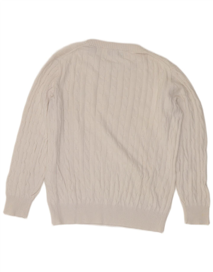 Maglione maglione con scollo a barca per ragazzi Gant 9-10 anni in cotone bianco