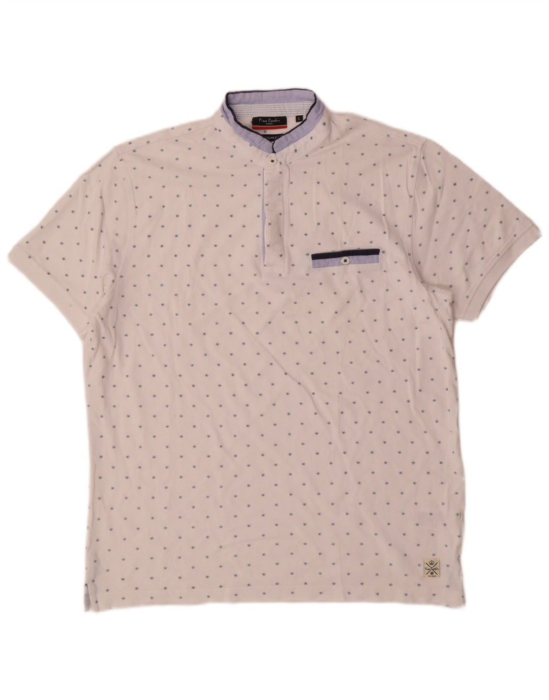 Polo da uomo con motivo astratto Pierre Cardin, grande cotone bianco