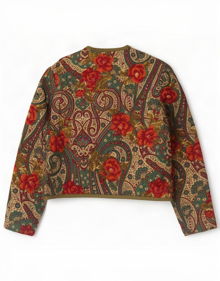 Giubbotto bomber vintage da donna UK 14 medio multicolore Paisley