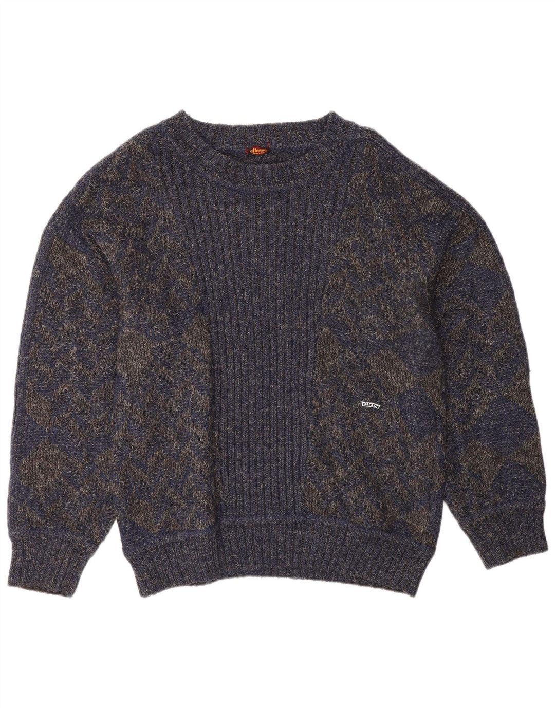Maglione da uomo con scollo a barca Ellesse, lana media blu navy