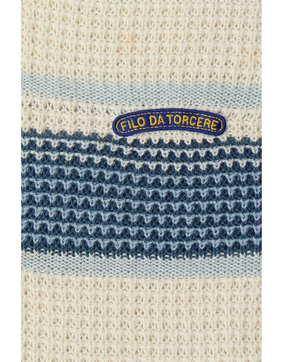Maglione vintage da uomo con scollo a V, grande color block bianco