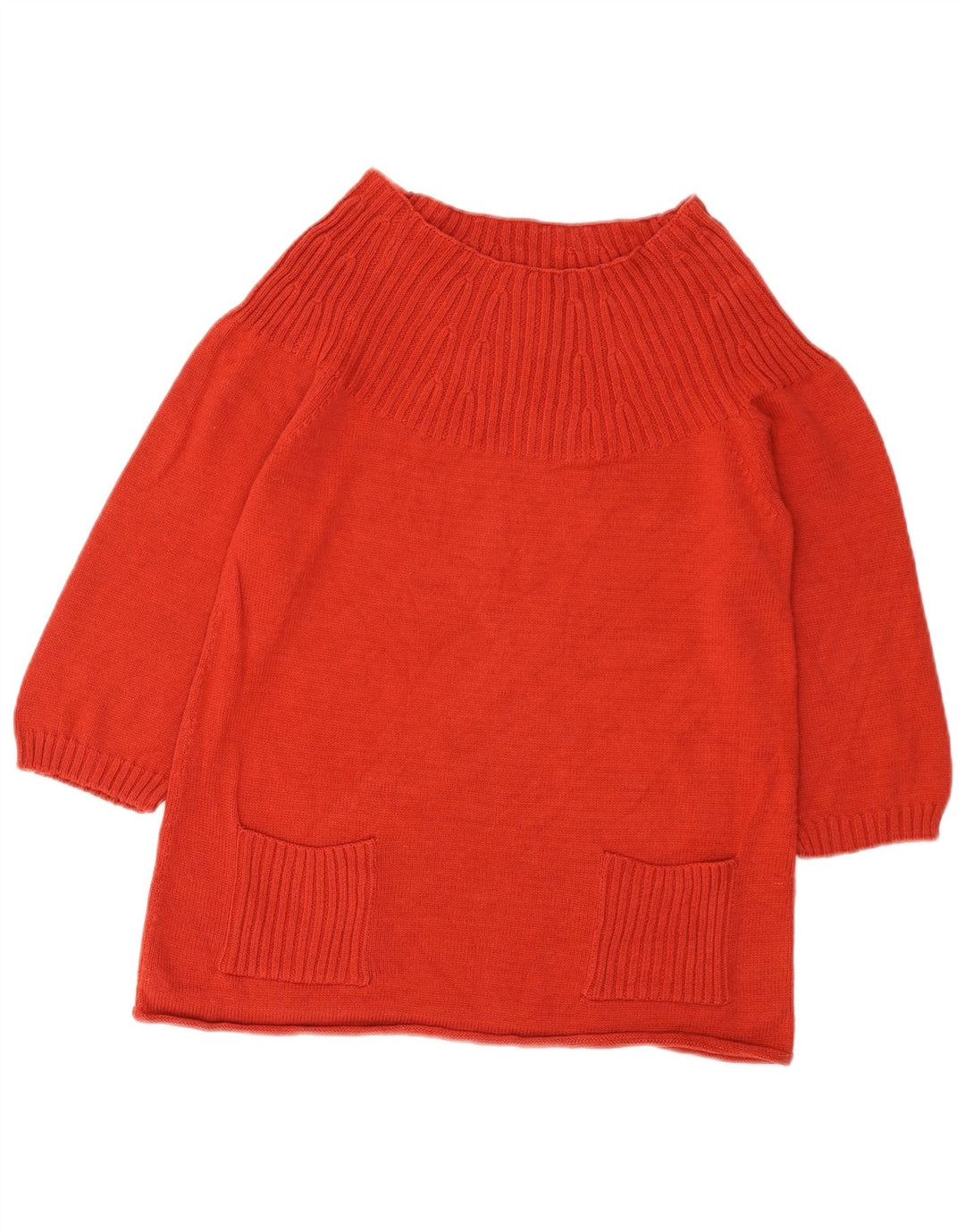 Maglione da donna Marks & Spencer corto con scollo a barca UK 12 rosso medio
