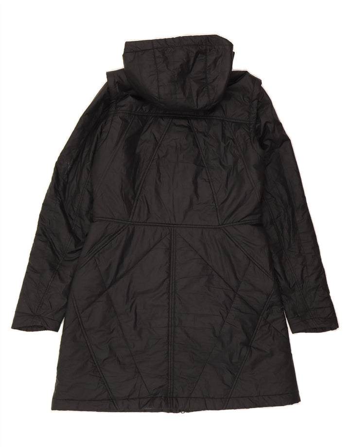 NIKE Womens Hooded Padded Coat UK 14 Medium Black Polyester Vintage Nike and Second-Hand Nike from Messina Hembry 