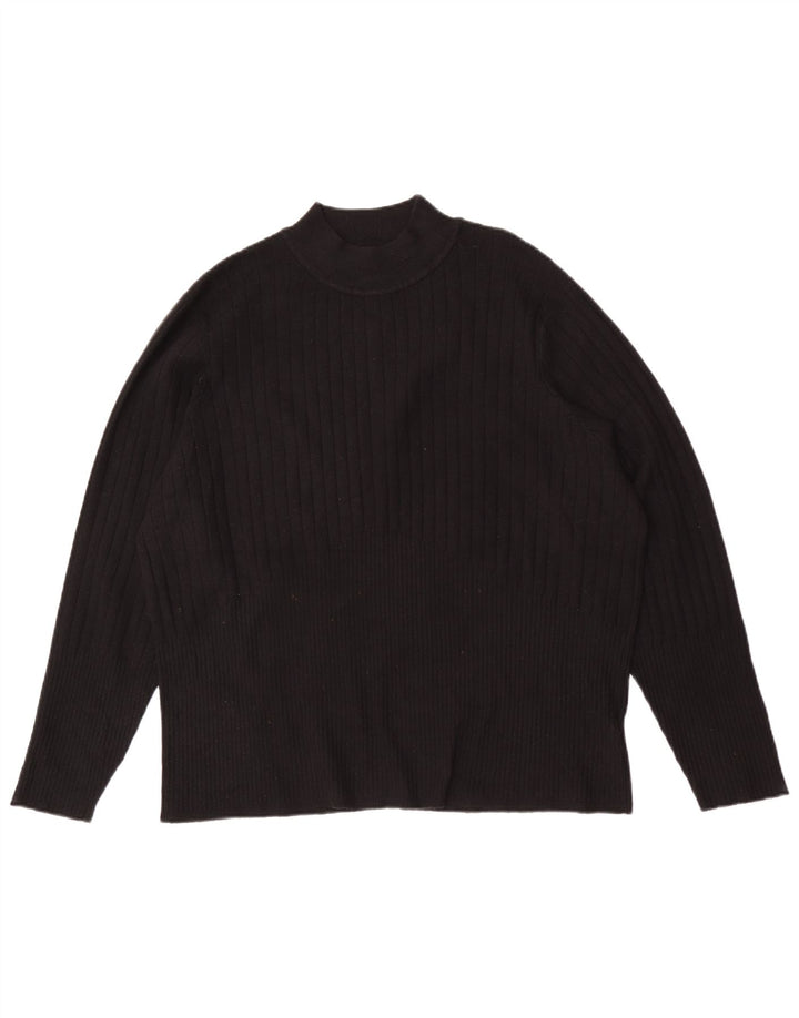 Maglione maglione a collo alto da donna Marks & Spencer UK 24 4XL viscosa nera