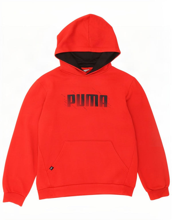 Felpa con cappuccio grafica per ragazze Puma 13-14 anni in cotone rosso