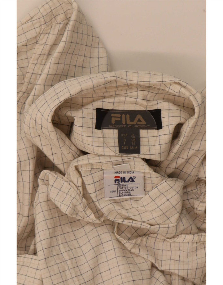 Camicia Fila da uomo in cotone a quadri beige medio