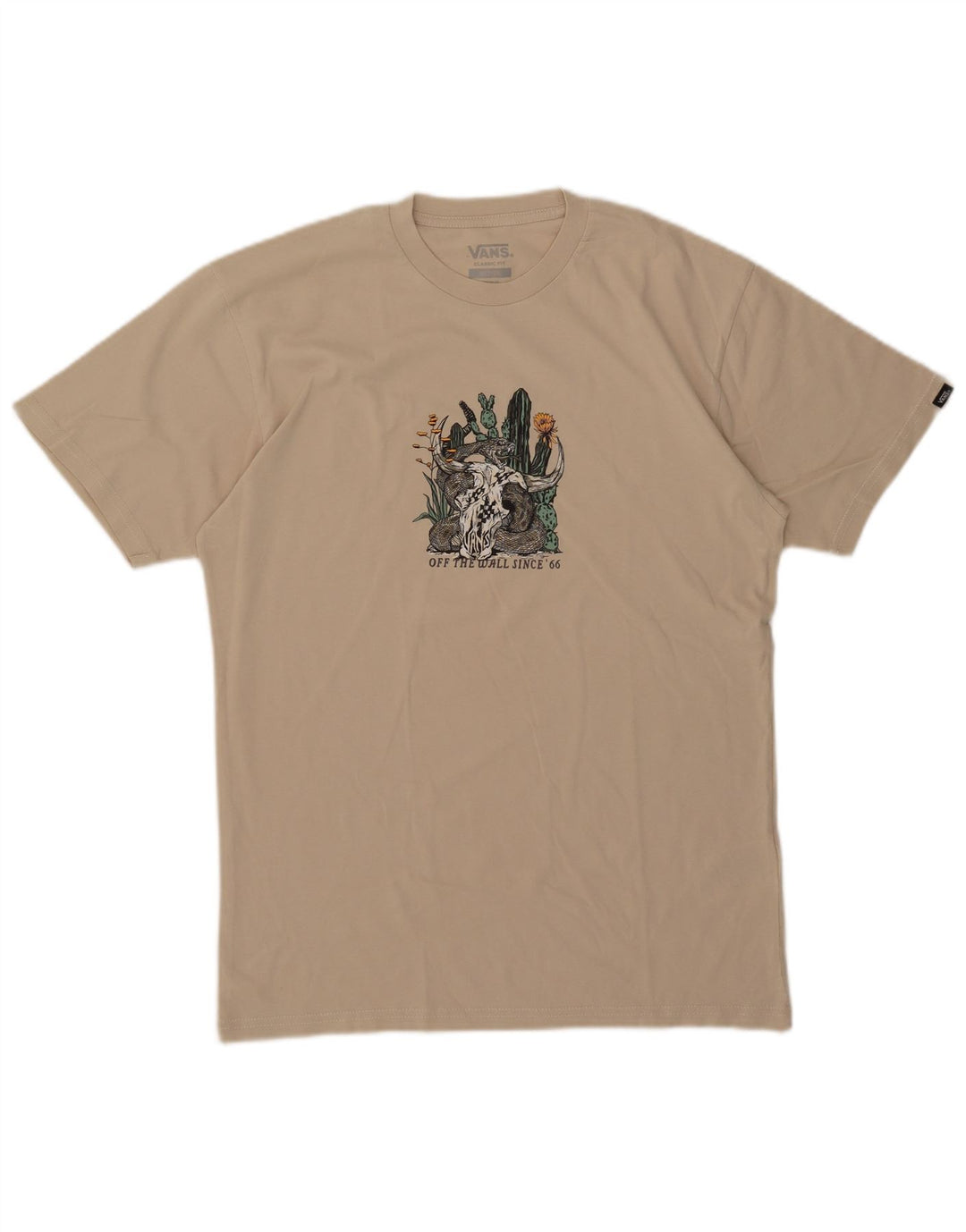 T-shirt grafica da uomo con vestibilità classica Vans, cotone beige medio