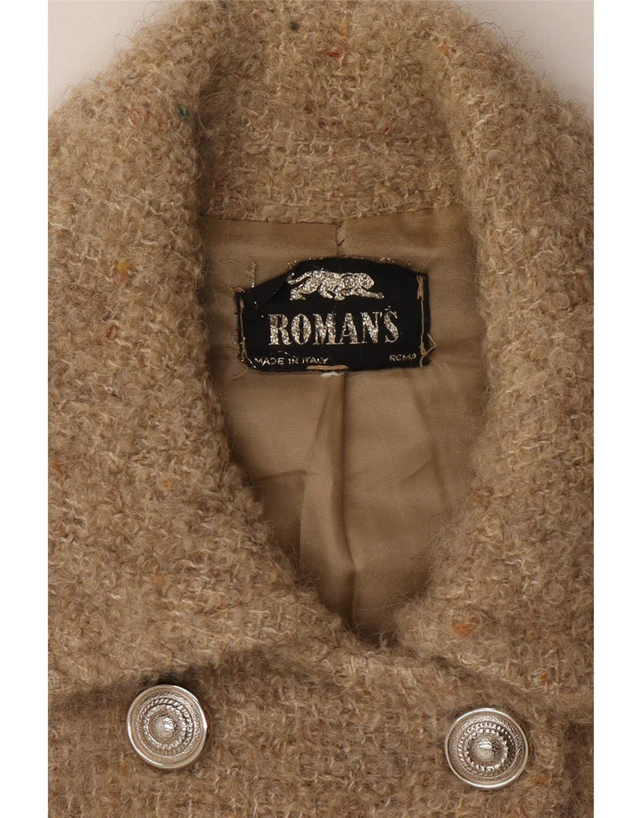 Cappotto da marinaio da donna di Roman UK 10 piccolo in lana screziata beige