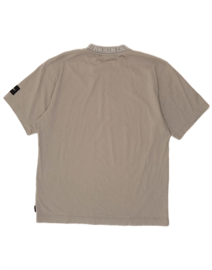 Maglietta grafica da uomo Calvin Klein Top in cotone grigio medio