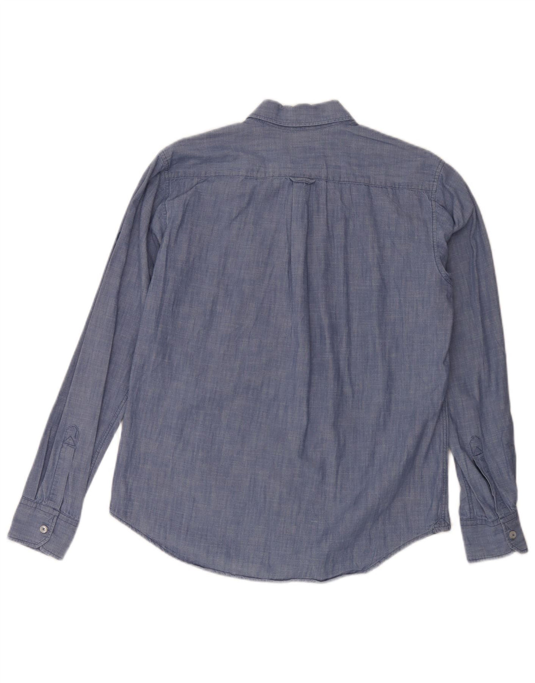 Camicia vintage da uomo in cotone blu medio