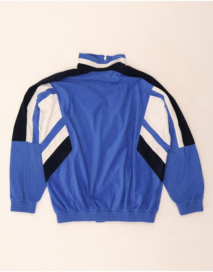 Giacca da tuta da uomo vintage IT 48 Poliestere color block blu medio