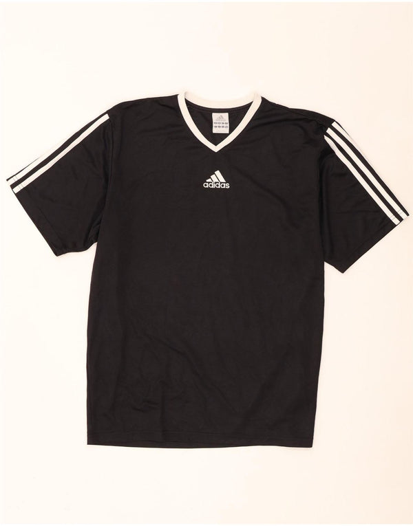 T-shirt da uomo Adidas Top media nera in poliestere