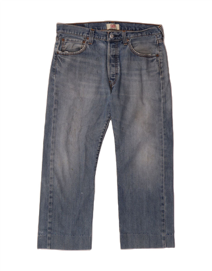 LEVI'S Mens 501 Cropped Straight Jeans W34 L24 Blue Cotton Vintage Levi's and Second-Hand Levi's from Messina Hembry 