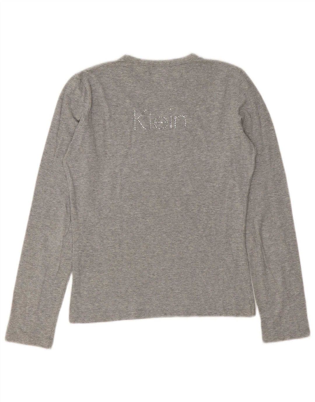 Calvin Klein Jeans Top grafico da donna manica lunga UK 12 Grigio medio chiazzato
