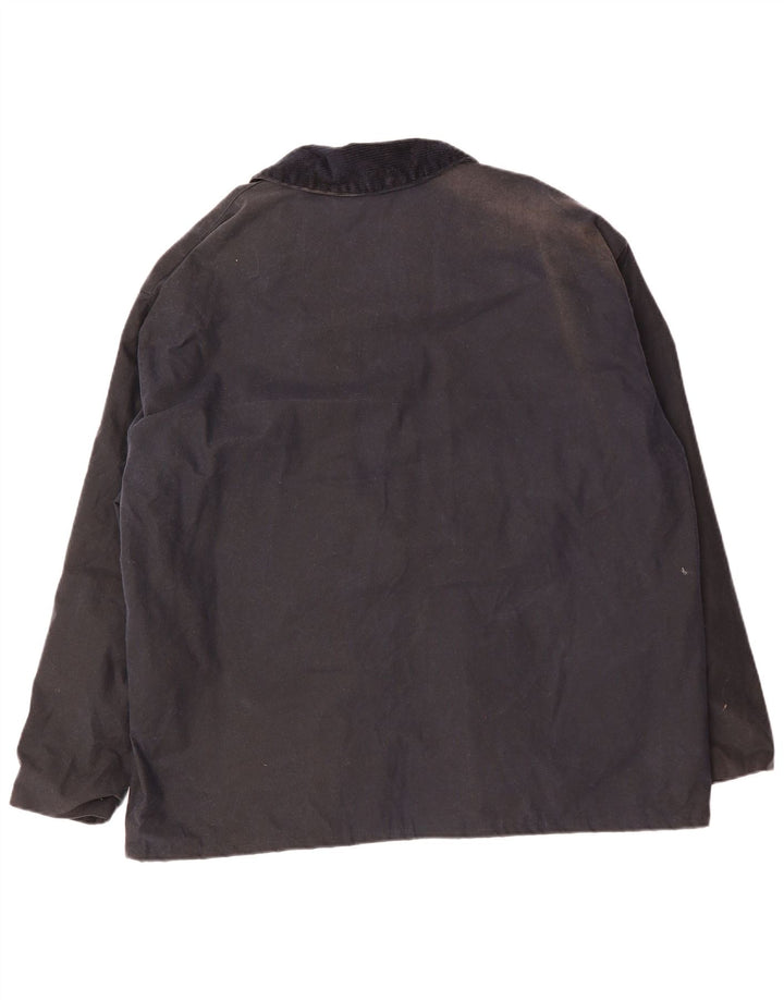 ROYAL SPENCER Giacca da uomo in cotone cerato vestibilità ampia UK 42 XL Cotone blu navy