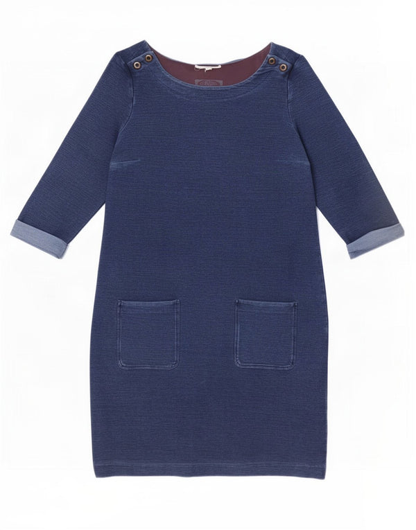 Abito tubino con maniche a 3/4 da donna White Stuff UK 14 Grande cotone blu