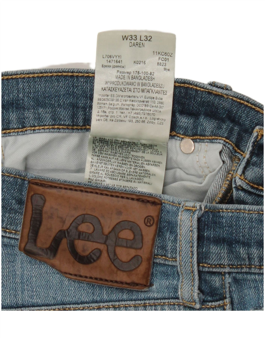 Jeans dritti Daren da donna LEE W33 L32 in cotone blu